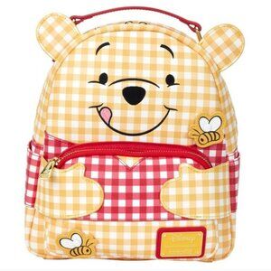 Winnie The Pooh Loungefly Backpack Purse Gingham Bee Honey